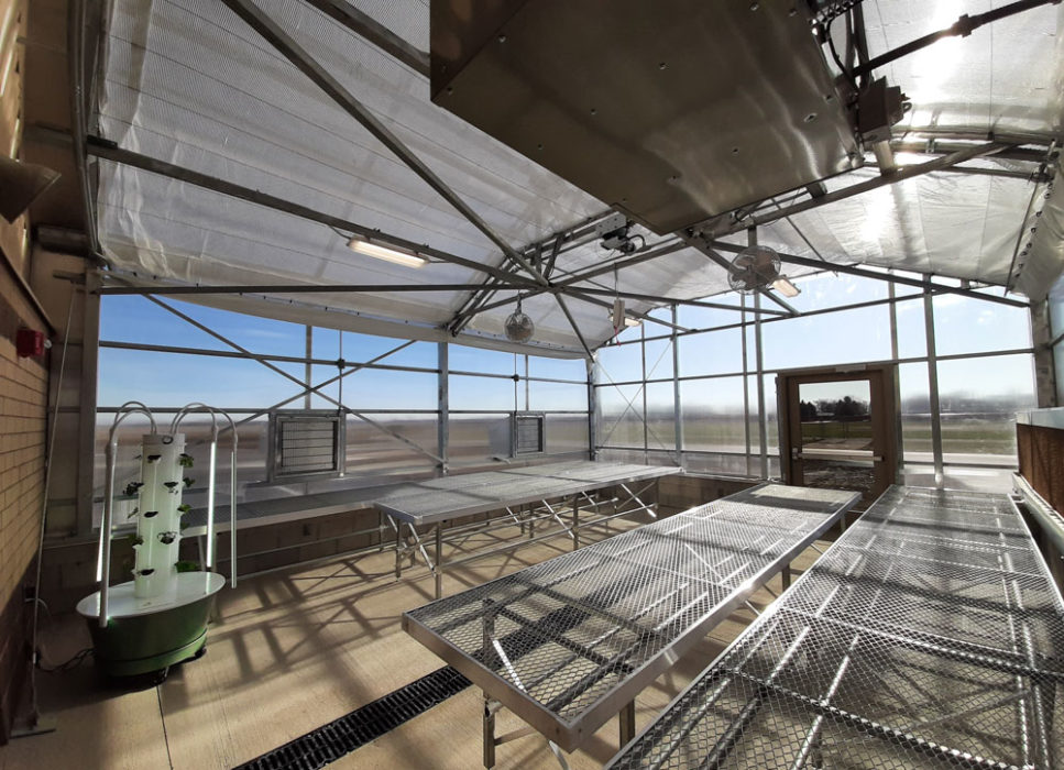 New interior of greenhouse at Arcanum school.