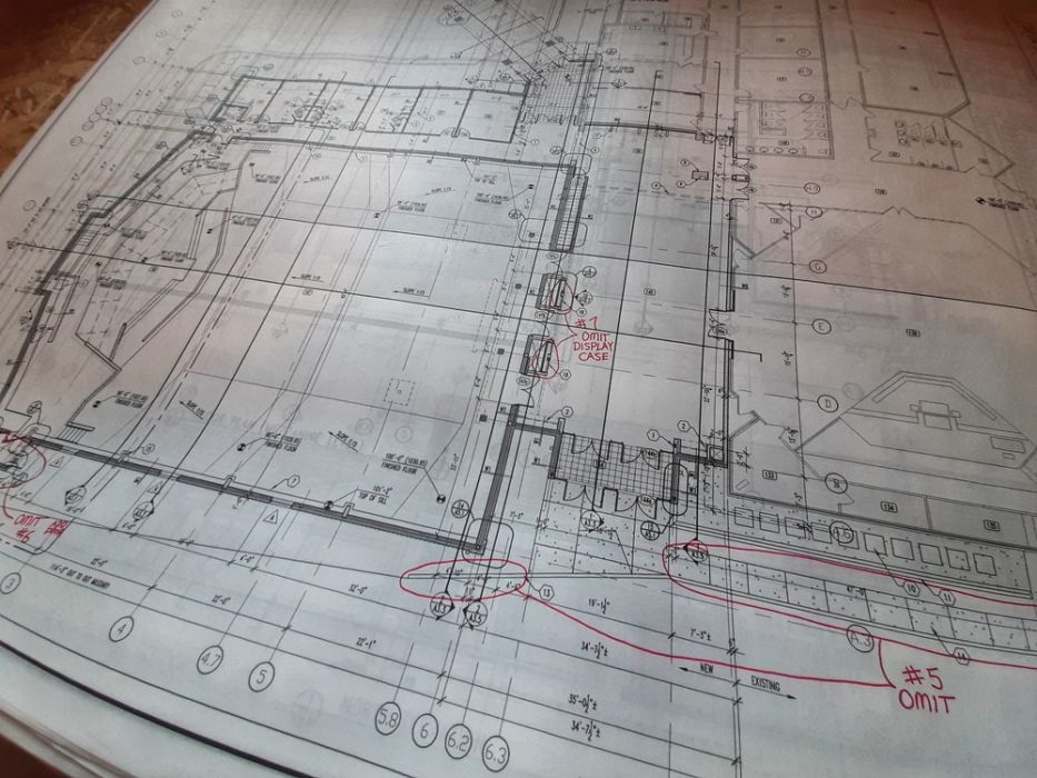 Image of floor plan on original drawing set.