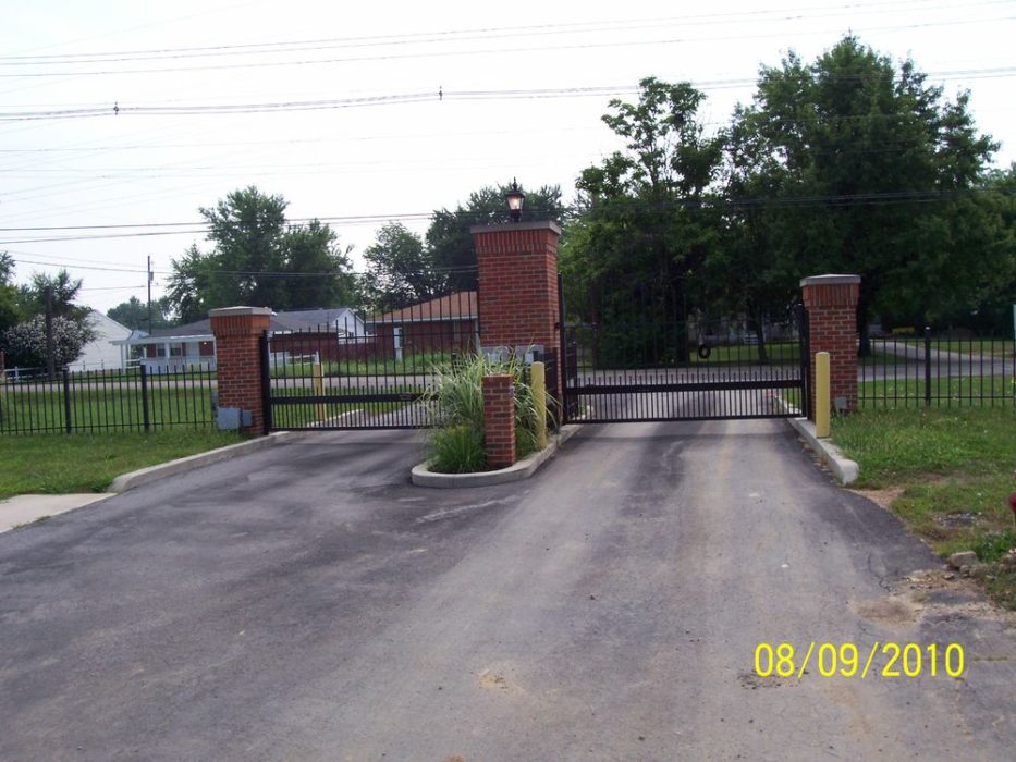 New entry gates on community entrance.