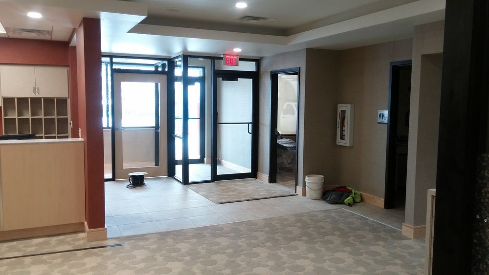 Interior of new addition to existing dental clinic near completion.
