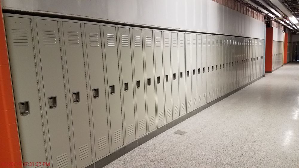 New lockers installed in corridor.