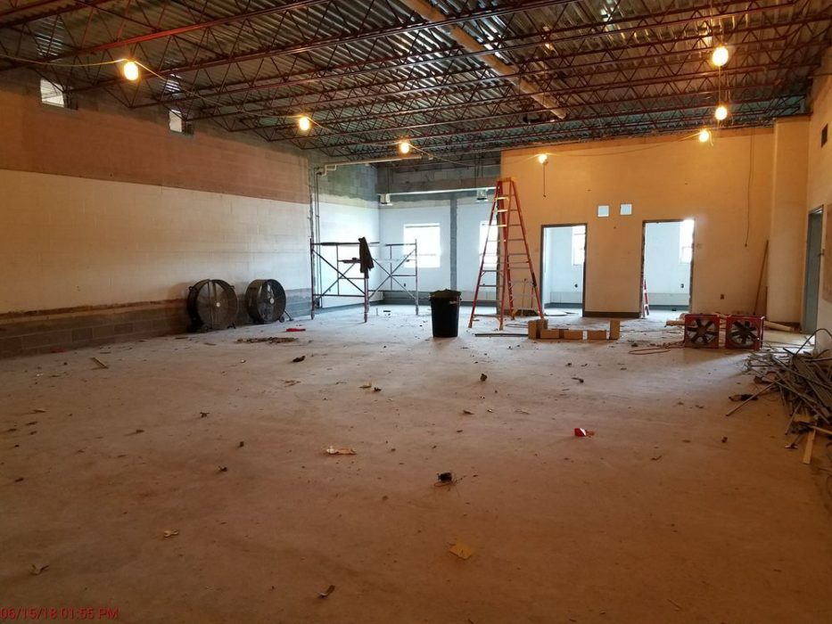 Band room construction ongoing.