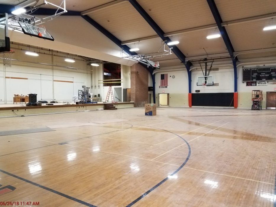 Existing gymnasium prior to finishing.