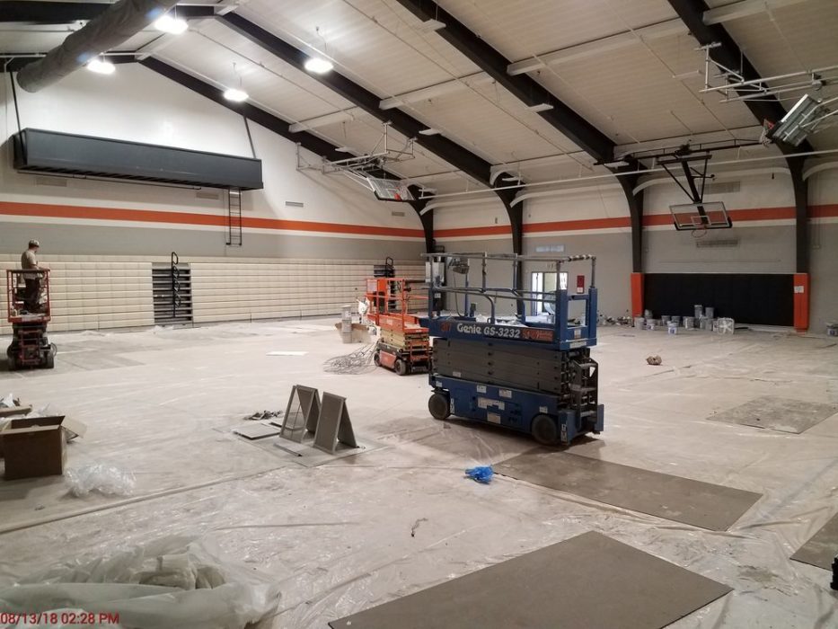 Gymnasium painting ongoing.