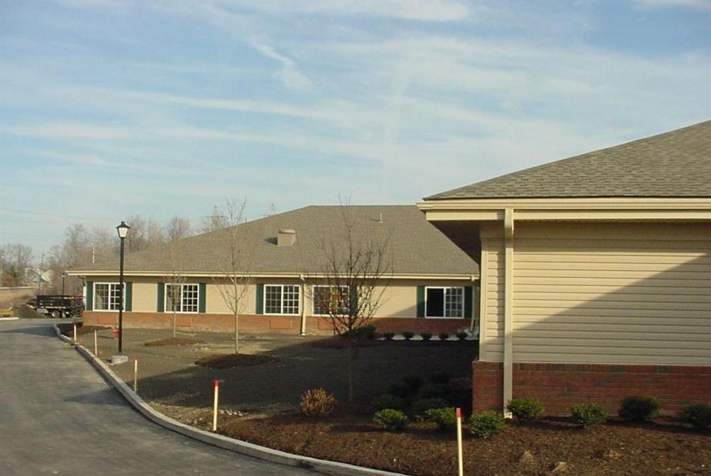 Rear exterior of new nursing home facility.