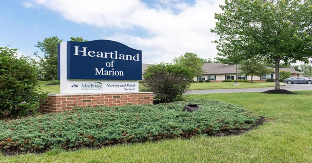 Front sign of senior care facility.