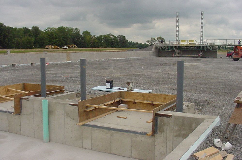 Concrete loading docks formed.