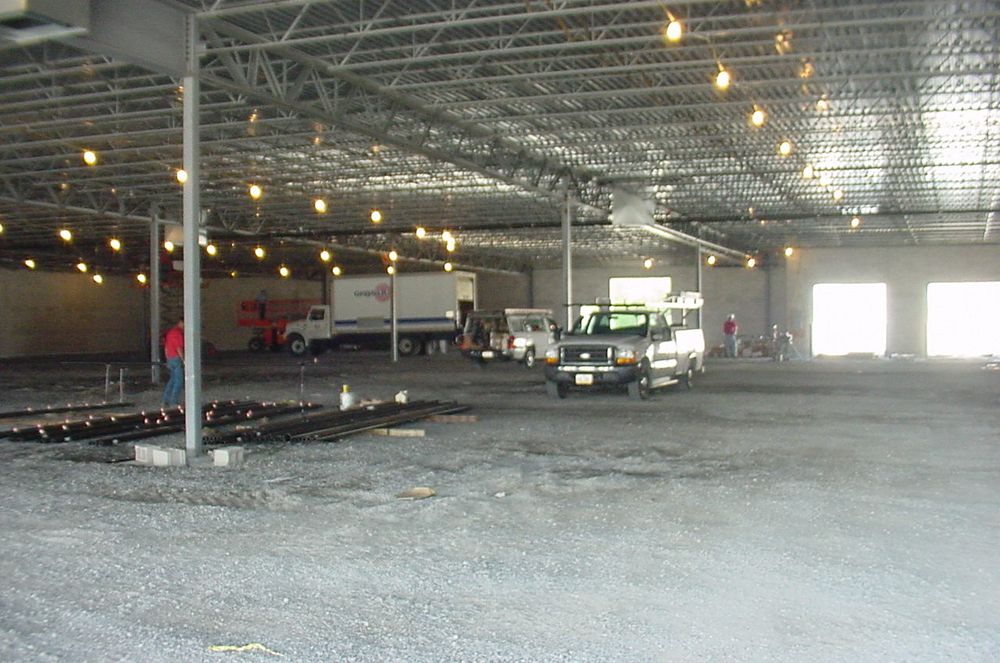 New commercial facility under roof.