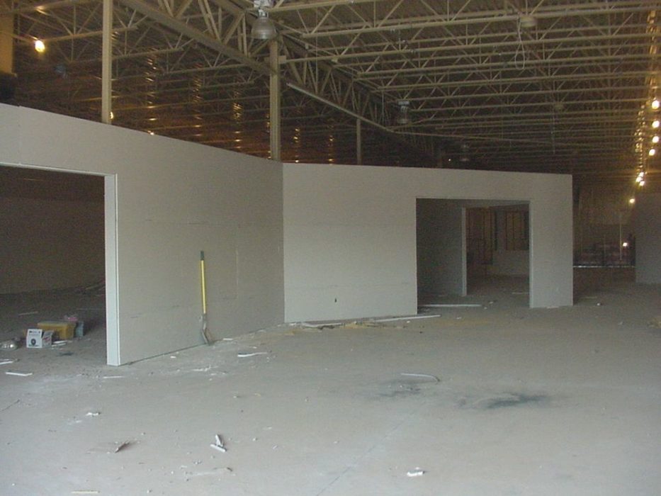 Drywall ongoing Metal stud framing ongoing for new commercial facility.