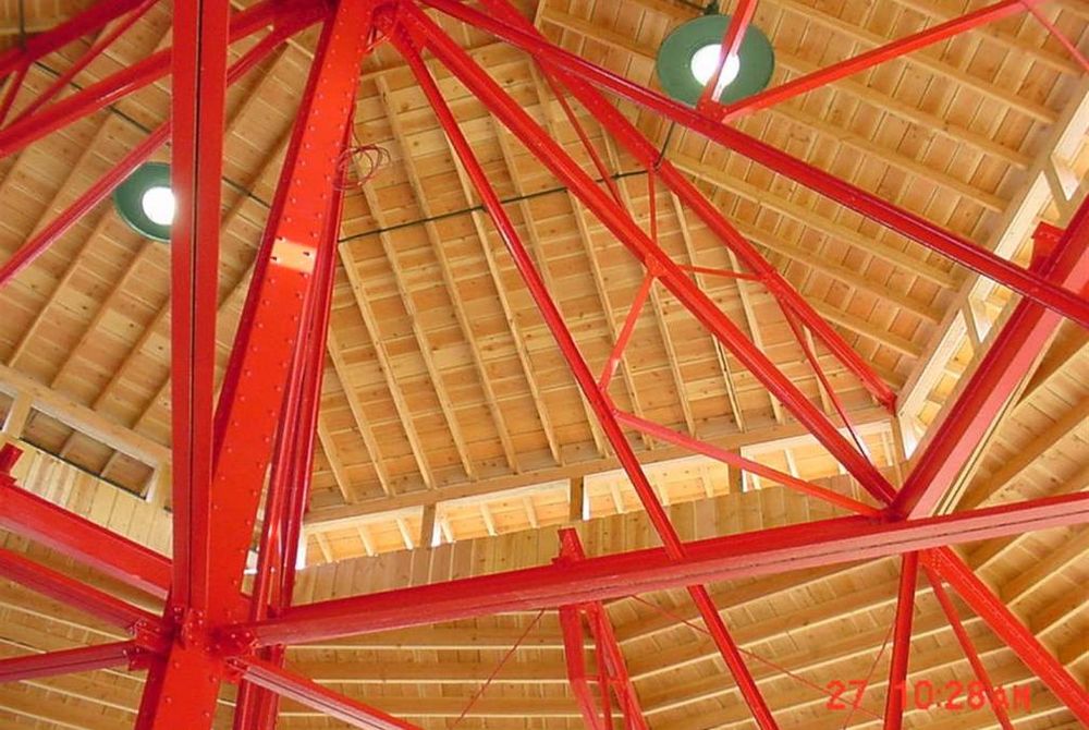 Pavilion roof underside.
