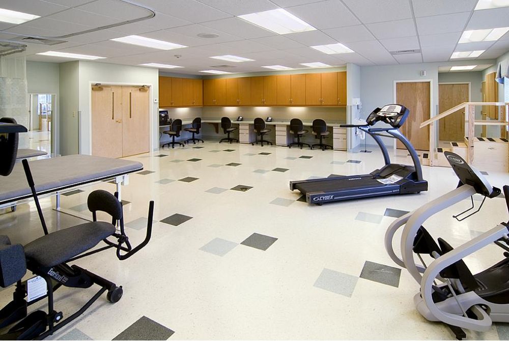 Workout room at senior care facility