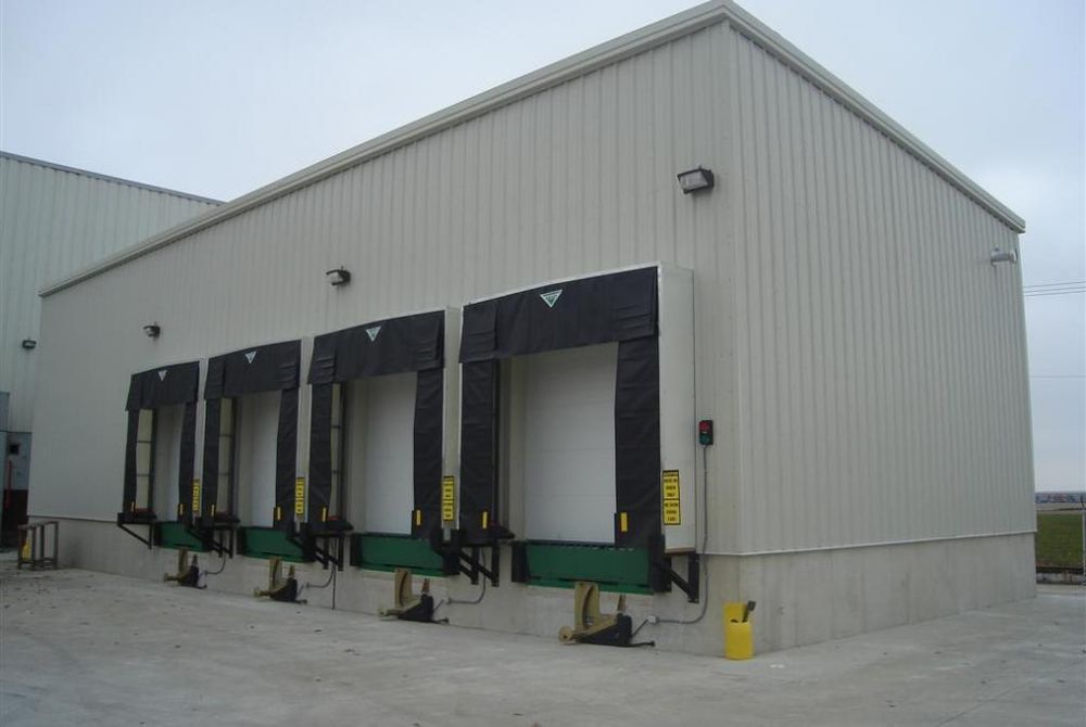Exterior view of completed truck dock addition for Crown Equipment Corporation.