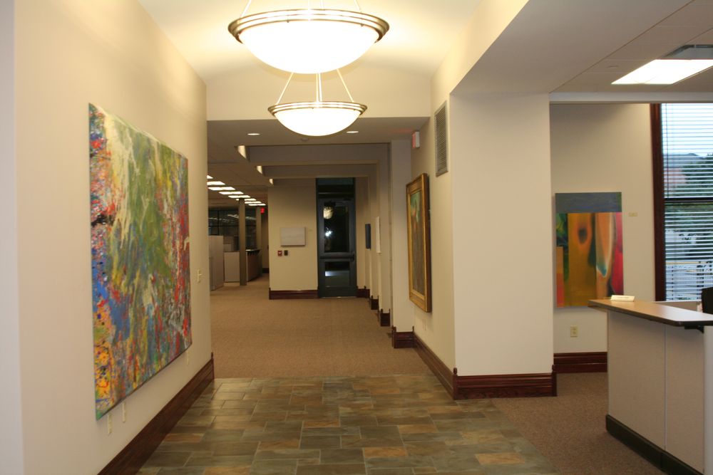Interior view of completed office building.