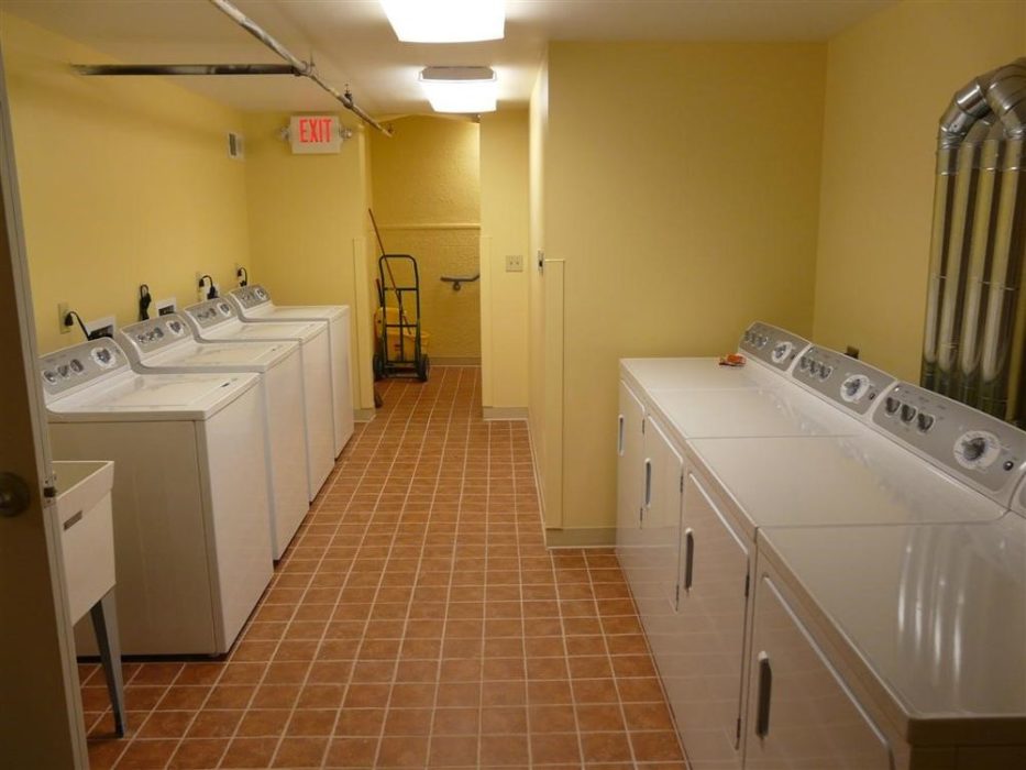 Interior view of newly finished laundry room.