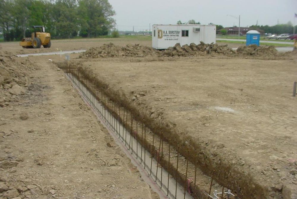 This is a photo showing the foundation being excavating for the Wapakoneta Medical Center.