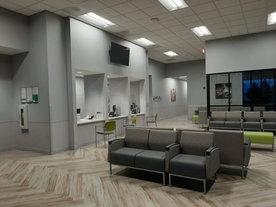 Interior of the newly finished medical office facility for Lima Memorial located in Wapakoneta, Ohio, by H.A. Dorsten, Inc.