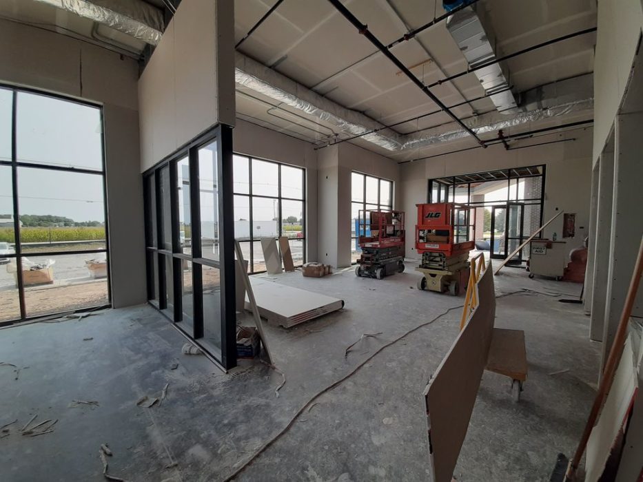 Interior construction ongoing at the new medical office facility for Lima Memorial located in Wapakoneta, Ohio, a project by H.A. Dorsten, Inc.
