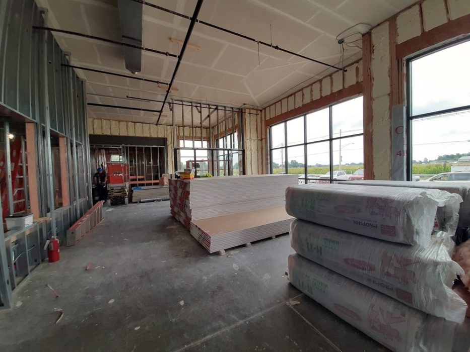 Interior construction ongoing at the new medical office facility for Lima Memorial located in Wapakoneta, Ohio, a project by H.A. Dorsten, Inc.